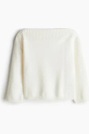 H&M Purl-knit boat-neck jumper
