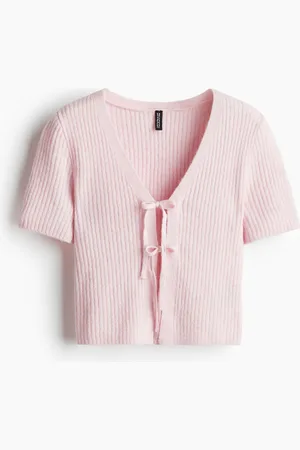 H&M Tie-detail rib-knit top