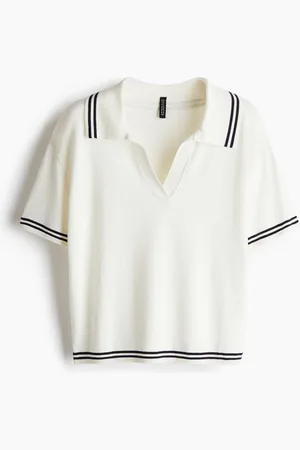 H&M Oversized fine-knit polo shirt