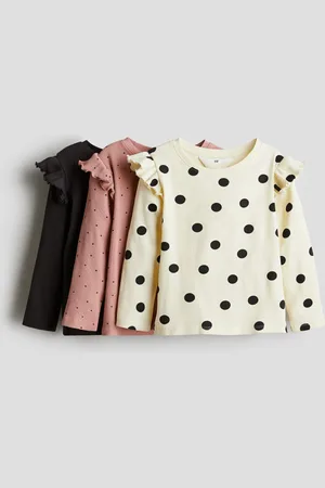 H&M 3-pack frill-trimmed jersey tops