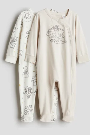 H&M 2-pack sleepsuits with full feet