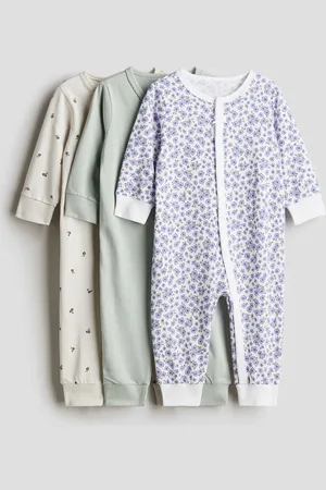 H&M 3-pack cotton sleepsuits
