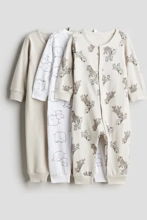 H&M 3-pack cotton sleepsuits