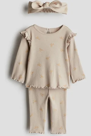 H&M 3-piece ribbed cotton set