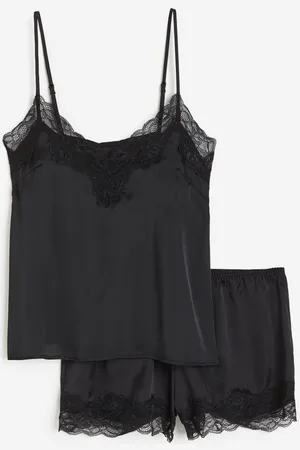 H&M Lace-trimmed satin pyjamas