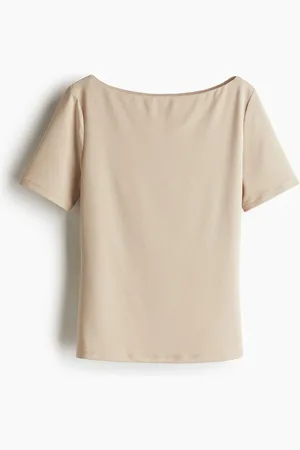 H&M Boat-neck microfibre top