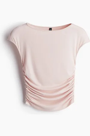 H&M Gathered cap-sleeved top