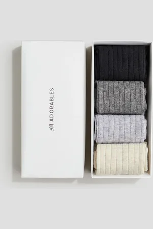 H&M 4-pack rib-knit socks
