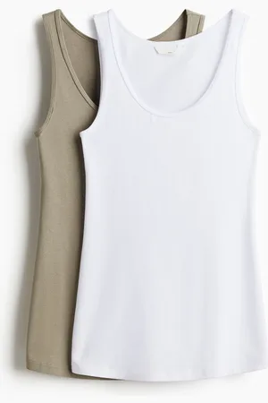 H&M MAMA 2-pack cotton vest tops