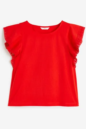 H&M Flutter-sleeve jersey top