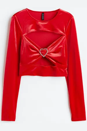 H&M Cut-out velour top