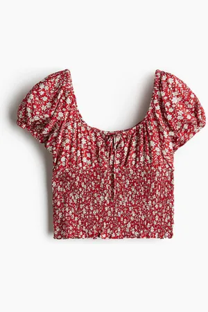 H&M Smocked viscose blouse