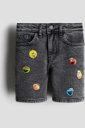 H&M Printed denim shorts