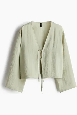 H&M Tie-detail crêpe shirt