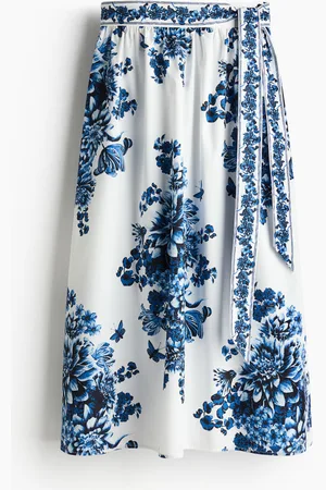 H&M Tie-detail poplin skirt