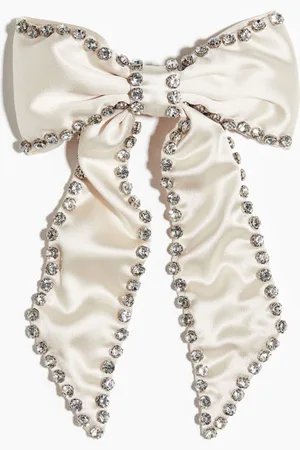 H&M Embellished satin bow hair clip