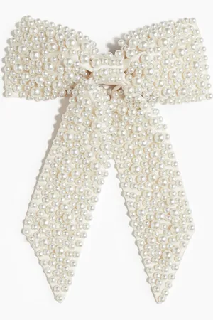 H&M Embellished satin bow hair clip