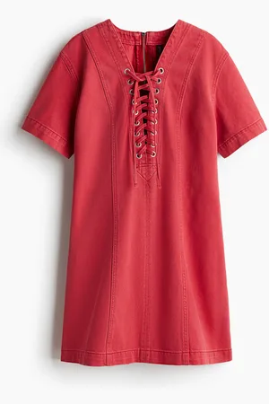H&M Lacing-detail denim dress