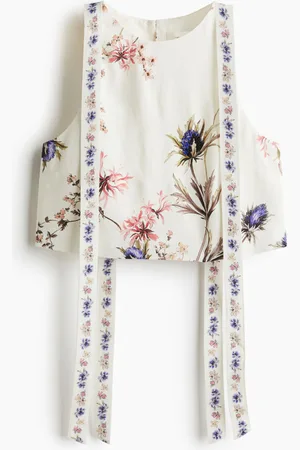 H&M Tie-strap linen-blend top