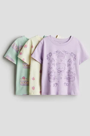 H&M 3-pack printed jersey tops