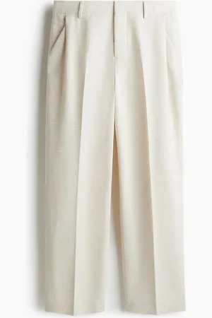 H&M Loose Fit Linen-blend suit trousers