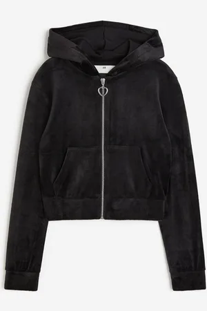 H&M Velour zip-through hoodie