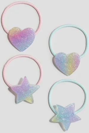 H&M 4-pack bow-detail hair elastics