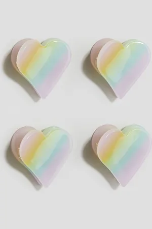 H&M 4-pack heart-shaped hair claws