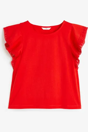 H&M Flutter-sleeve jersey top