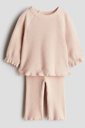 H&M 2-piece wavy-ribbed cotton set