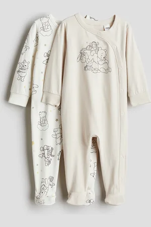 H&M 2-pack sleepsuits with full feet