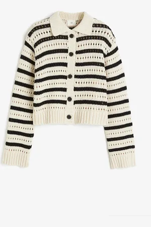 H&M Hole-knit collared cardigan