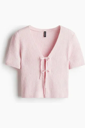 H&M Tie-detail rib-knit top