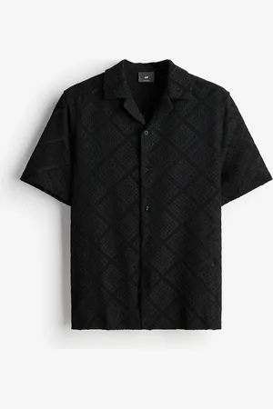 H&M Regular Fit Crochet-look resort shirt