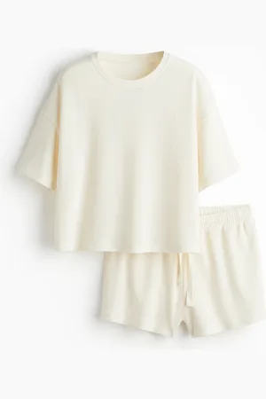 H&M Waffled pyjama top and shorts