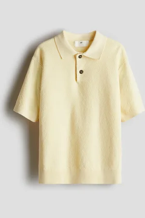 H&M Textured-knit cotton polo shirt