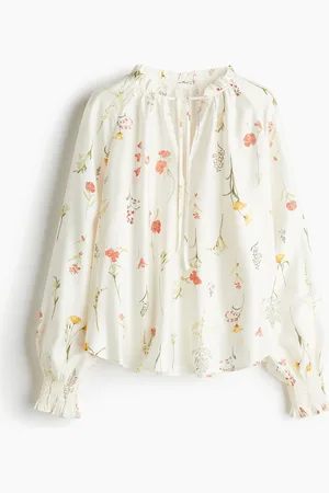 H&M Oversized tie-neck blouse