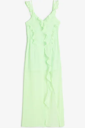 H&M Flounce-trimmed chiffon dress