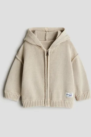 H&M Knitted cotton zip-through hoodie