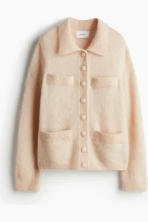 H&M Mohair-blend collared cardigan