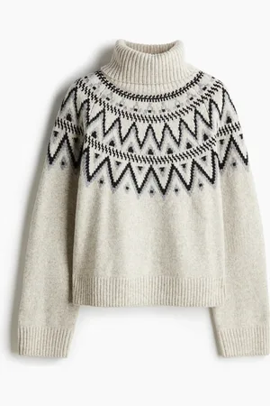 H&M Jacquard-knit polo-neck jumper