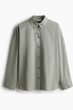 H&M Oversized linen-blend shirt