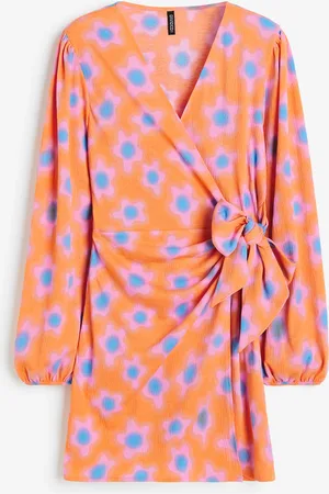 H&M Balloon-sleeved wrap dress