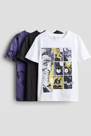 H&M 3-pack printed cotton T-shirts