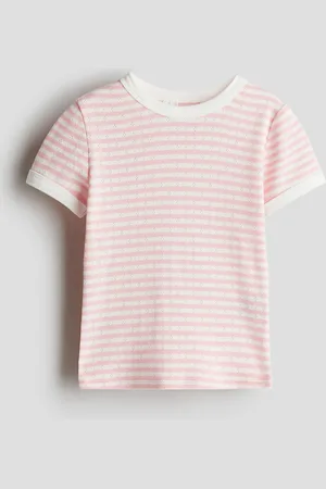 H&M Short-sleeved pointelle jersey top