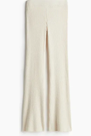 H&M Flared rib-knit trousers