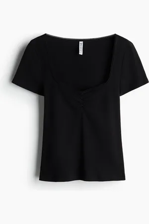 H&M Picot-trimmed T-shirt