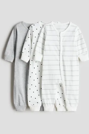 H&M 3-pack cotton sleepsuits