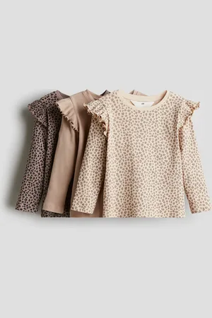 H&M 3-pack frill-trimmed jersey tops