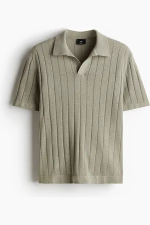 H&M Regular Fit Linen-blend polo shirt
